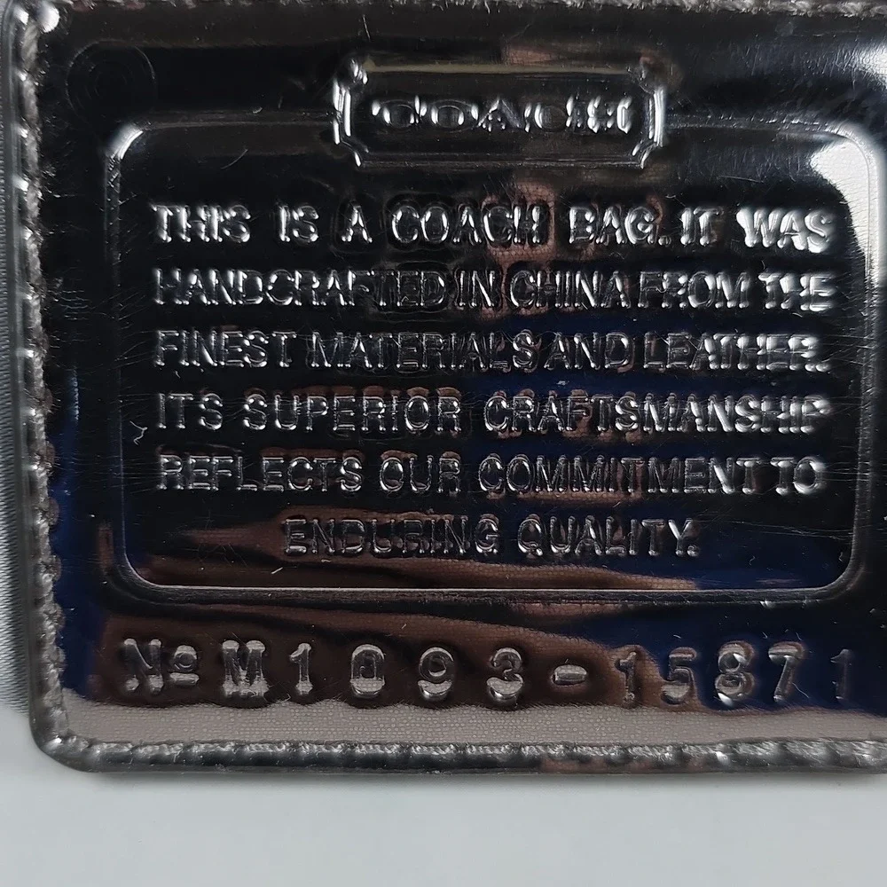 COACH #15871 VINTAGE HAND BAG GRAY‎ YELLOW RARE PURSE GUC - Picture 12 of 14